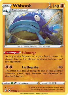 Whiscash Rare card from Rebel Clash