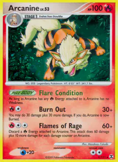 Arcanine Rare Holo card from Rising Rivals