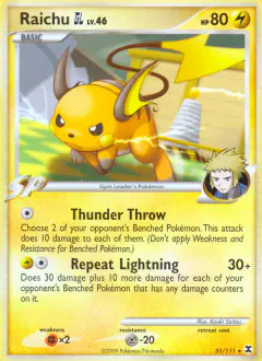 Raichu GL Rare card from Rising Rivals