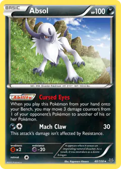 Absol Rare Holo card from Roaring Skies