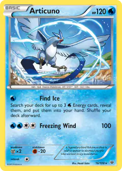 Articuno Rare card from Roaring Skies