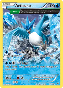 Articuno Rare card from Roaring Skies