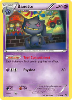 Banette Rare card from Roaring Skies