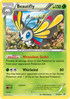 Beautifly Rare Holo card from Roaring Skies