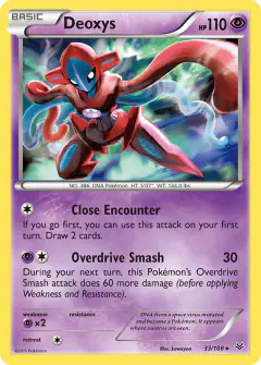Deoxys Rare Holo card from Roaring Skies