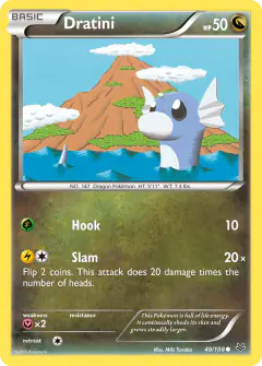 Dratini Common card from Roaring Skies