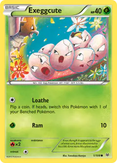 Exeggcute Common card from Roaring Skies