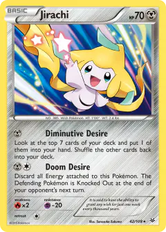 Jirachi Rare Holo card from Roaring Skies