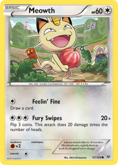 Meowth Common card from Roaring Skies