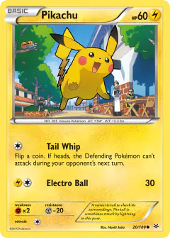 Pikachu Common card from Roaring Skies