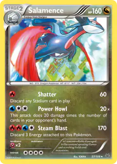 Salamence Rare Holo card from Roaring Skies