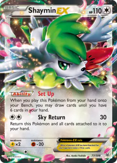 Shaymin-EX Rare Holo EX card from Roaring Skies