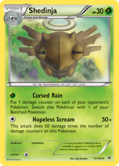 Shedinja Rare card from Roaring Skies