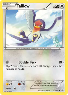 Taillow Common card from Roaring Skies