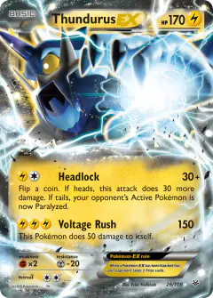 Thundurus-EX Rare Holo EX card from Roaring Skies