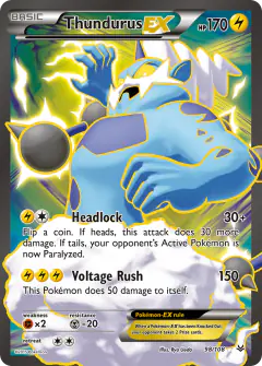 Thundurus-EX Rare Ultra card from Roaring Skies