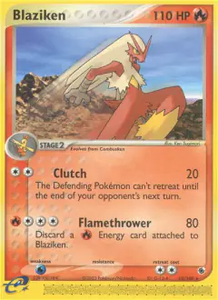 Blaziken Rare card from Ruby & Sapphire