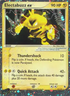 Electabuzz ex Rare Holo EX card from Ruby & Sapphire