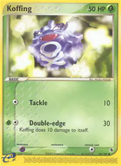 Koffing Common card from Ruby & Sapphire