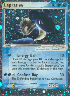 Lapras ex Rare Holo EX card from Ruby & Sapphire