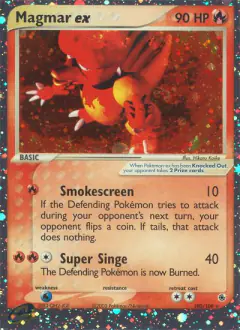 Magmar ex Rare Holo EX card from Ruby & Sapphire