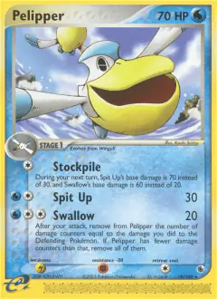 Pelipper Rare card from Ruby & Sapphire