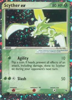Scyther ex Rare Holo EX card from Ruby & Sapphire