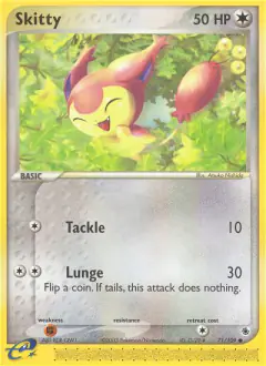 Skitty Common card from Ruby & Sapphire