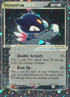 Sneasel ex Rare Holo EX card from Ruby & Sapphire