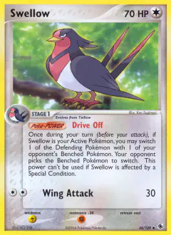 Swellow Uncommon card from Ruby & Sapphire