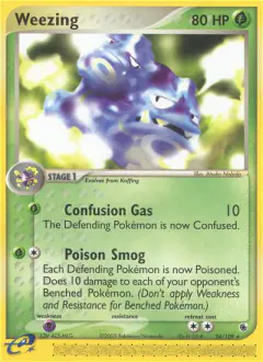 Weezing Rare card from Ruby & Sapphire
