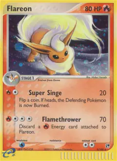 Flareon Rare Holo card from Sandstorm