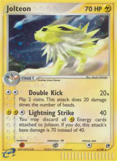 Jolteon Rare Holo card from Sandstorm