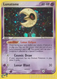 Lunatone Rare Holo card from Sandstorm