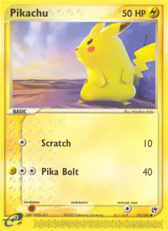 Pikachu Common card from Sandstorm