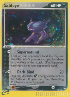 Sableye Rare Holo card from Sandstorm