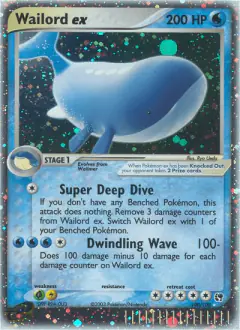 Wailord ex Rare Holo EX card from Sandstorm