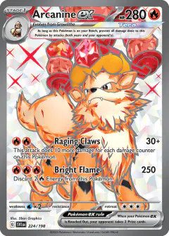Arcanine ex Ultra Rare card from Scarlet & Violet Base