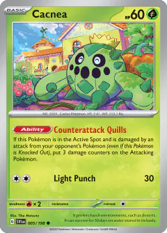 Cacnea Common card from Scarlet & Violet Base
