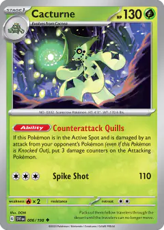 Cacturne Uncommon card from Scarlet & Violet Base