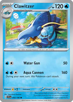Clawitzer Common card from Scarlet & Violet Base