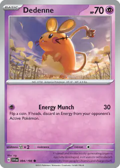 Dedenne Common card from Scarlet & Violet Base