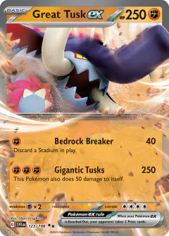 Great Tusk ex Double Rare card from Scarlet & Violet Base