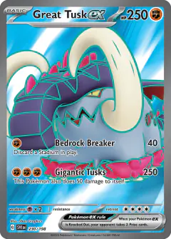 Great Tusk ex Ultra Rare card from Scarlet & Violet Base