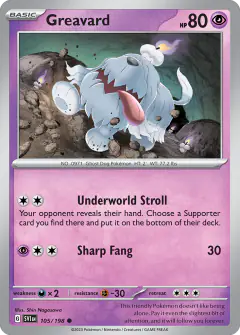 Greavard Common card from Scarlet & Violet Base