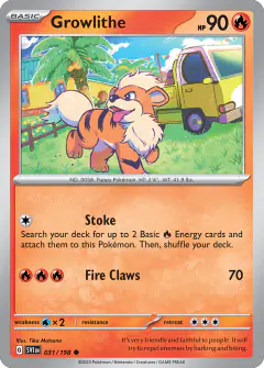 Growlithe Common card from Scarlet & Violet Base