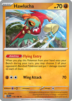 Hawlucha Rare card from Scarlet & Violet Base
