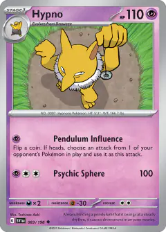 Hypno Uncommon card from Scarlet & Violet Base