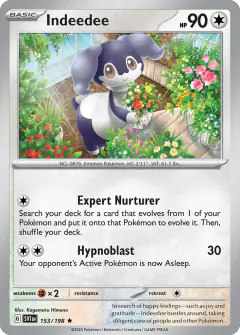 Indeedee Rare card from Scarlet & Violet Base
