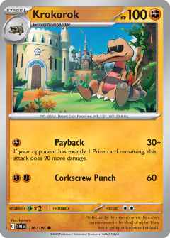 Krokorok Common card from Scarlet & Violet Base